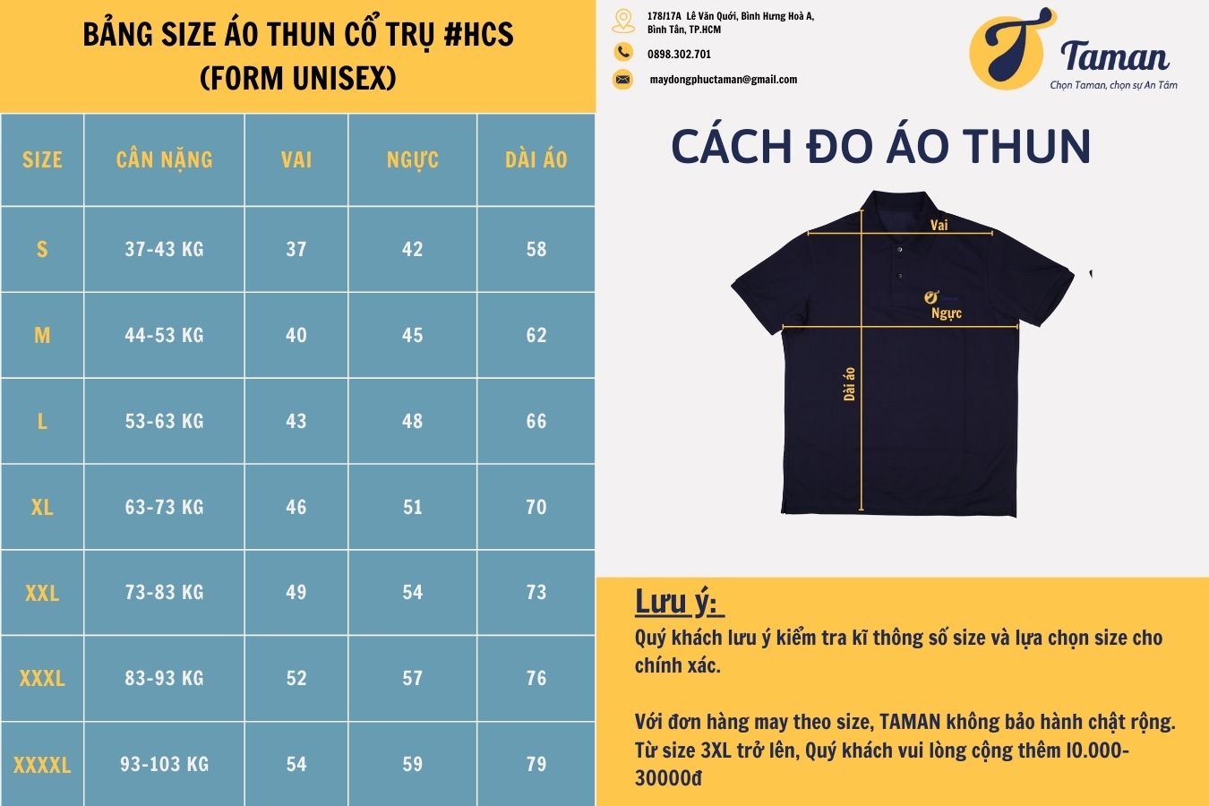 Dịch Vụ May Đồng Phục Số Lượng Ít Chuyên Nghiệp Tại Đồng phục TAMAN 6 Bang size Dong phuc TAMAN