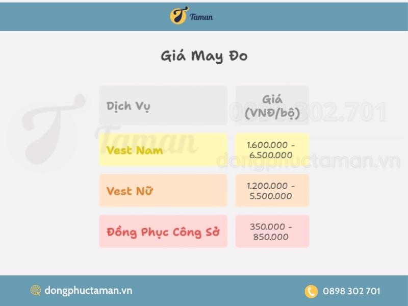 Báo giá may đo đồng phục doanh nghiệp