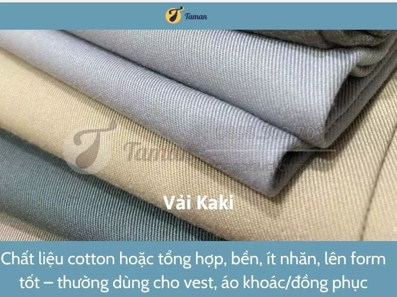 Chất liệu Kaki may vest