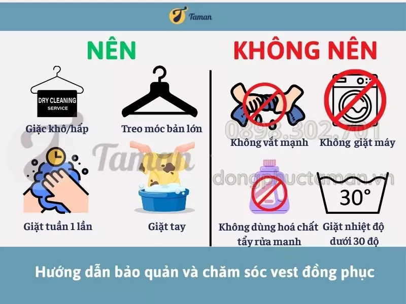 Hướng dẫn bảo quản và chăm sóc vest đồng phục