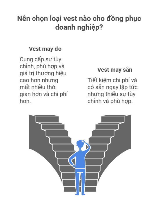 Tại sao nên chọn vest may đo thay vì vest may sẵn cho doanh nghiệp? 2 So sánh vest may đo và vest may sẵn