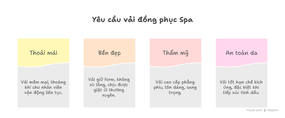 Cac chat lieu vai may dong phuc Spa duoc yeu thich nhat – Dong phuc TAMAN visual selection