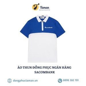 Mẫu áo polo đồng phục ngân hàng Sacombank được thiết kế theo phong cách hiện đại, sử dụng chất liệu cao cấp, thoáng mát và bền đẹp. Sản phẩm giúp nâng cao hình ảnh thương hiệu và tạo sự chuyên nghiệp cho đội ngũ nhân viên.
