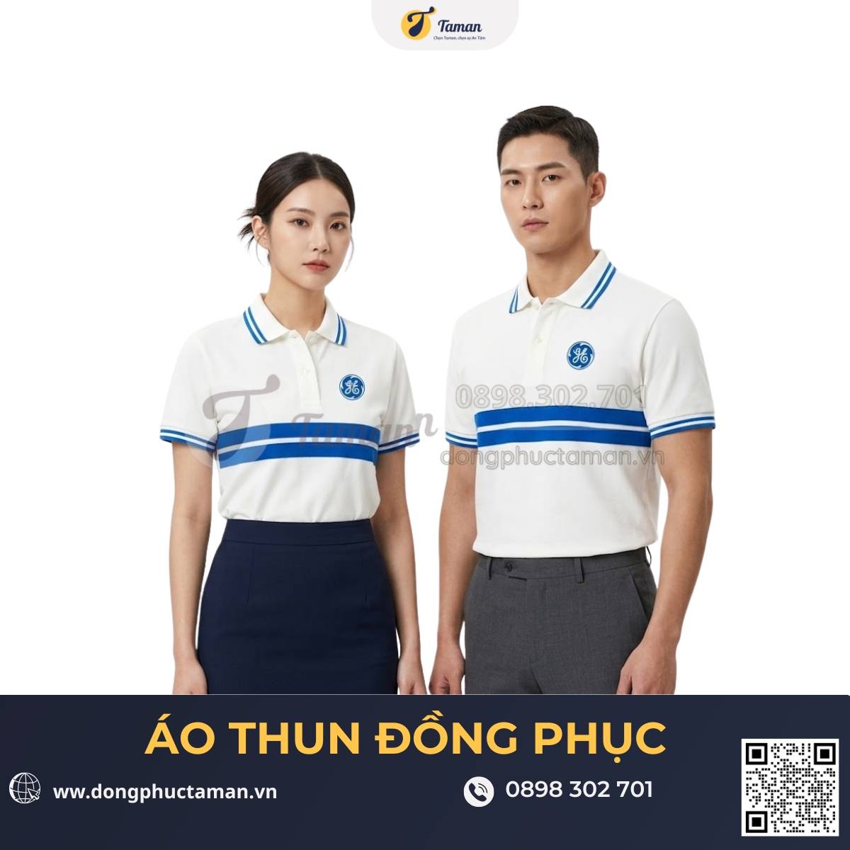 Mẫu áo polo đồng phục từ thư viện TAMAN – ảnh minh họa thư viện Đồng phục TAMAN