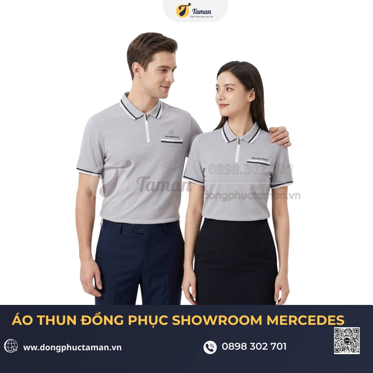 Áo Polo Đồng Phục Showroom Mercedes cao cấp 1 Áo Polo Đồng Phục Showroom Mercedes