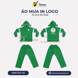 ÁO MƯA BỘ GRAB BIKE IN LOGO