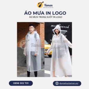 ÁO MƯA TRONG SUỐT IN LOGO