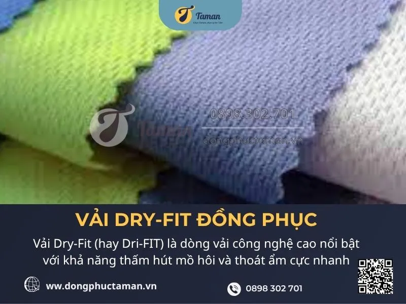 Vải dry fit dùng để may áo thun đồng phục thể thao