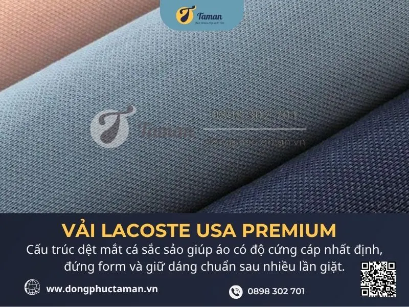Vải lacoste USA dùng để may áo thun đồng phục cao cấp
