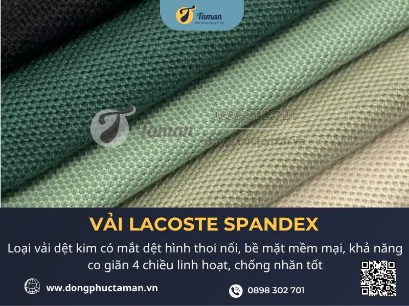 Vải lacoste spandex co giãn dùng để may áo thun đồng phục