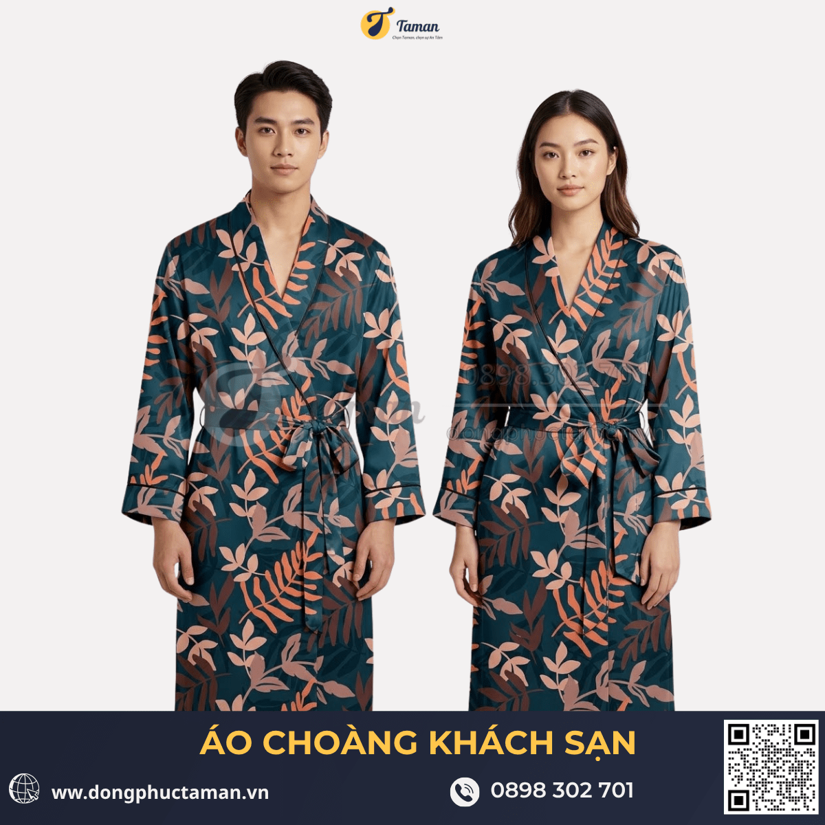 Áo Choàng Khách Sạn 5 Sao – May Theo Yêu Cầu | Đồng phục TAMAN 1 Áo choàng khách sạn 5 sao may theo yêu cầu tại Đồng phục TAMAN. Tùy chọn cotton, dệt tổ ong, satin, lụa, thêu logo, màu sắc và size theo khách sạn.