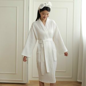 Áo Choàng Tắm Dệt Tổ Ong