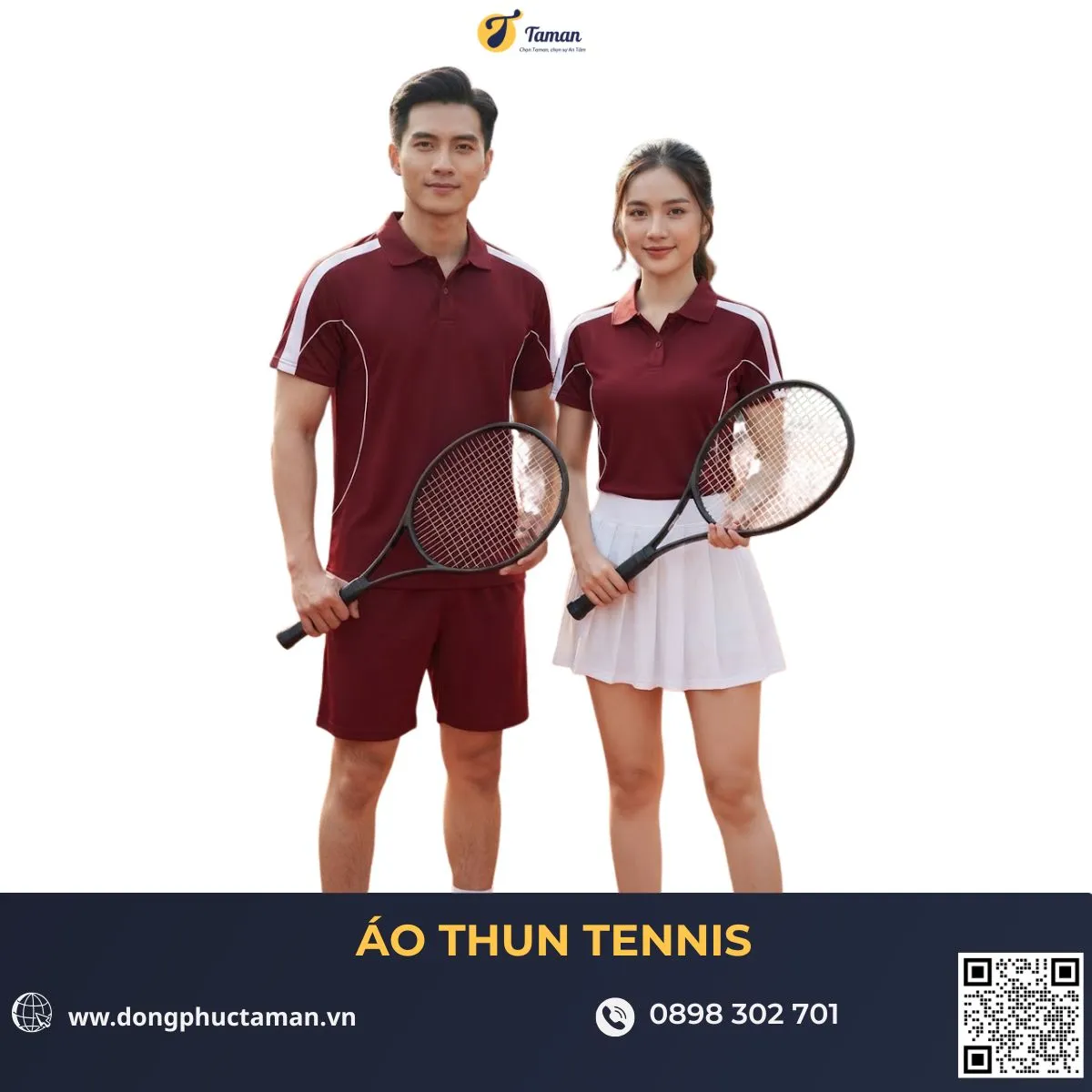 Đồng Phục Tennis Màu Đỏ Đô – Sang Trọng, Nổi Bật, Thiết Kế Theo Yêu Cầu 1 Đồng Phục Tennis Màu Đỏ Đô