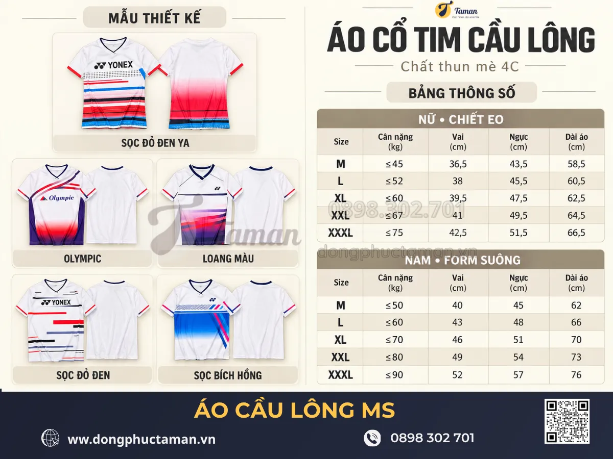 In Áo Lấy Liền HCM Theo Yêu Cầu | Đồng Phục TAMAN 13 Áo cầu lông lấy liền cho đội, câu lạc bộ