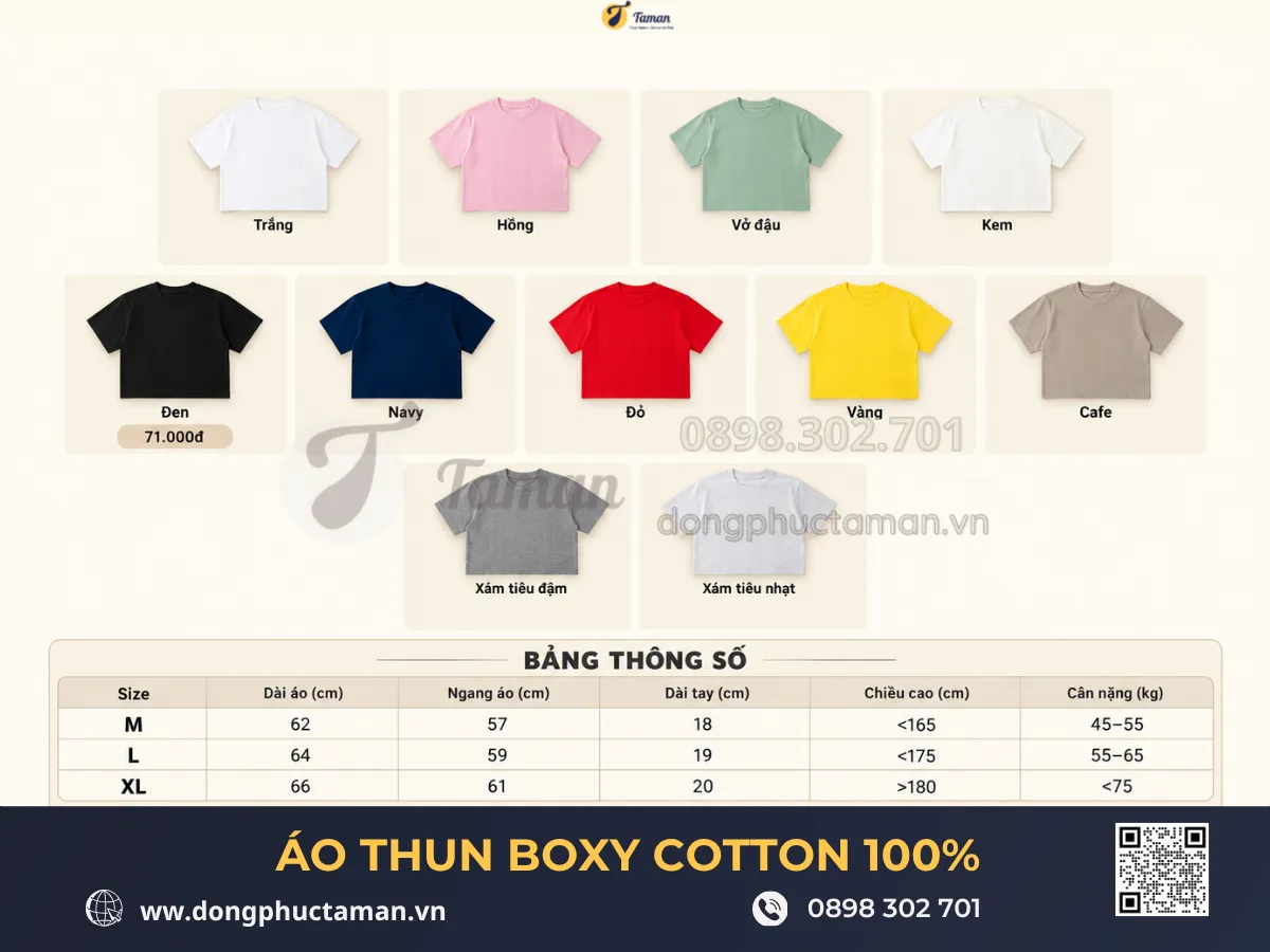 In Áo Lấy Liền HCM Theo Yêu Cầu | Đồng Phục TAMAN 7 Áo thun form boxy cho hội nhóm